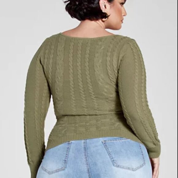 #23 NWOT Aria Cable Knit Pullover Sweater - Picture 3 of 4